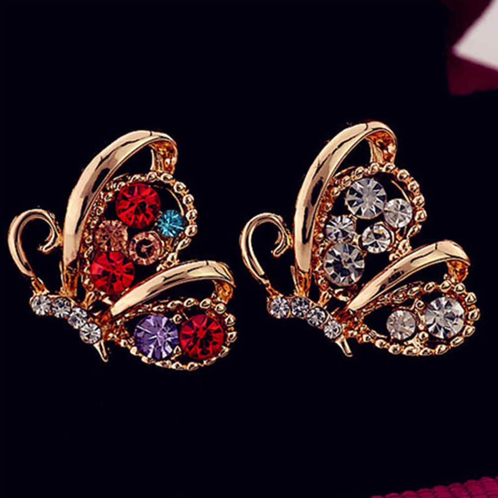 Đôi khuyên tai hình cánh bướm đính đá thời trang cho nữ