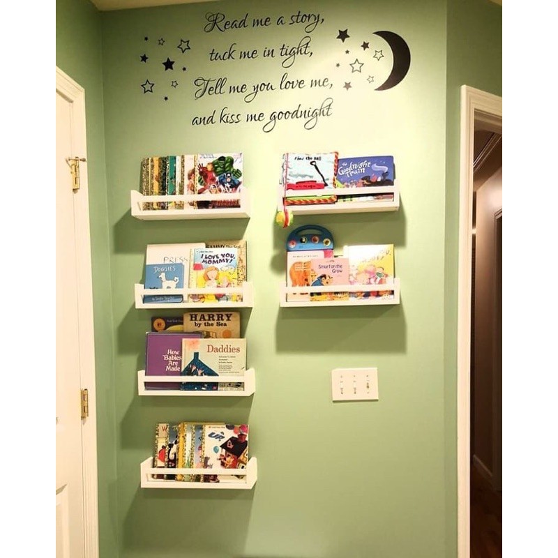 COMBO 4 KỆ SÁCH TREO TƯỜNG THANH NGANG MÀU TRẮNG | BigBuy360 - bigbuy360.vn