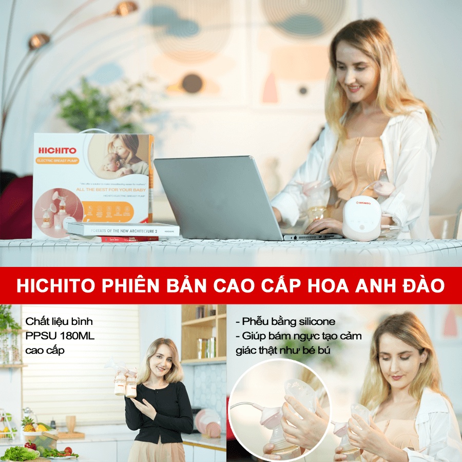 Máy Hút Sữa HICHITO Nhật Bản Chính Hãng ( Tặng Bộ Cọ Rửa Bình Sữa )