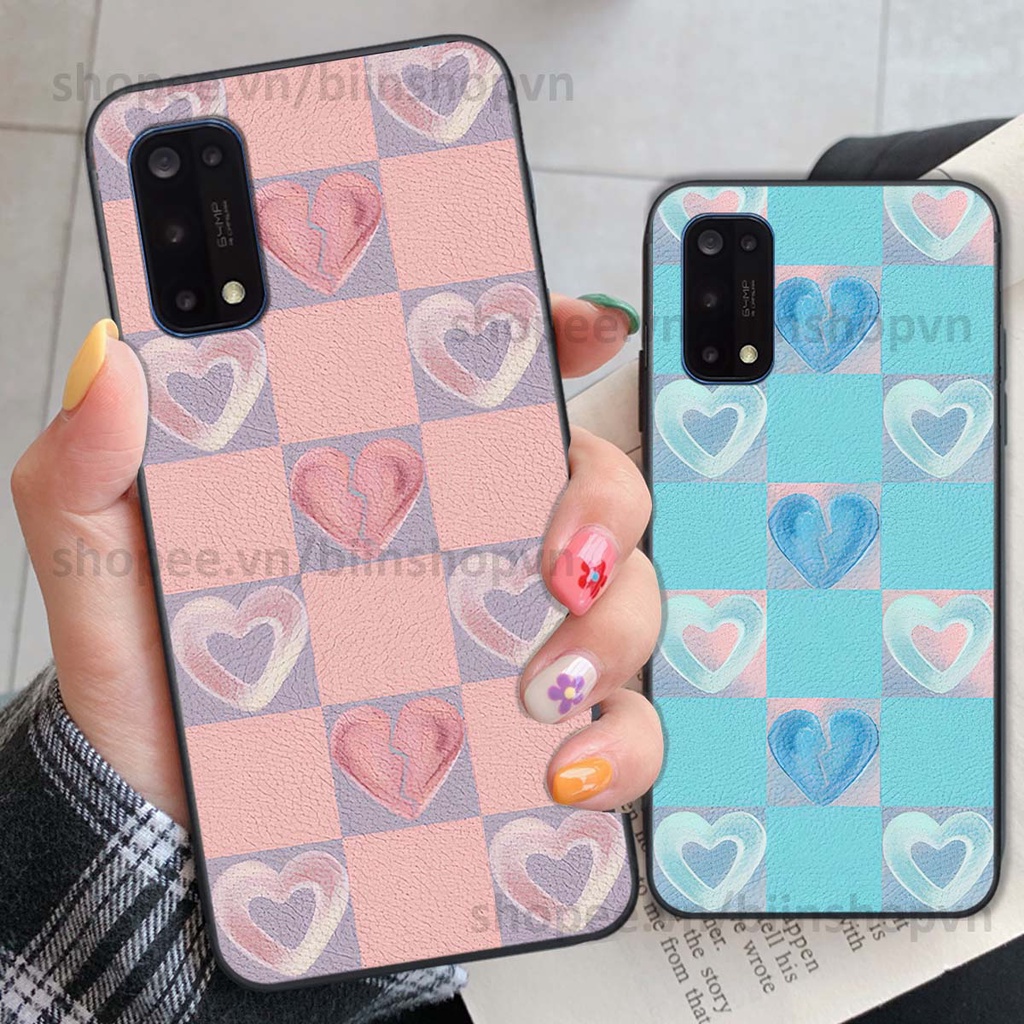 Ốp Realme 7 / 7 Pro caro trái tim nhiều màu sắc, đầy cá tính, khẳng định phong cách