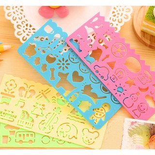 Bộ Thước kẻ in hình cho bé tập vẽ (4 khuôn)