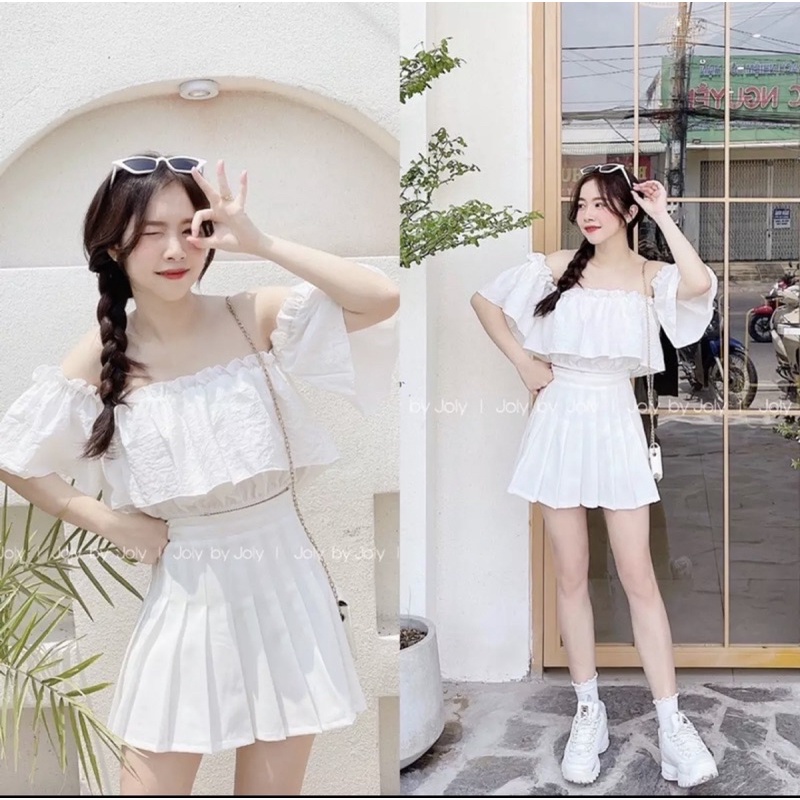 SÉT ĐỒ HAI MÓN CHÂN VÁY KÈM ÁO ĐẸP LẮM S10