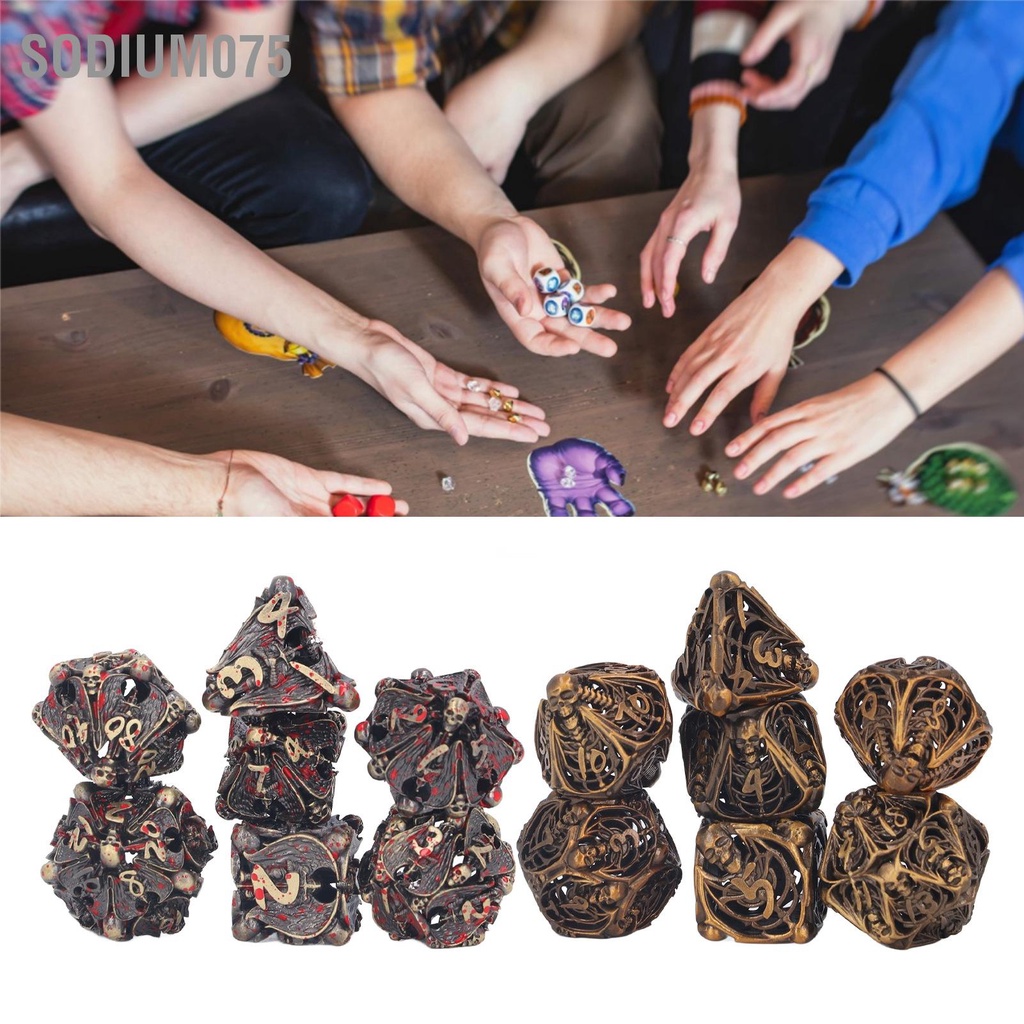 Có thể bán buôn Bộ 7 Xí Ngầu Kim Loại Polyhedral Dùng Để Chơi Game sodium075 Hàng giao ngay