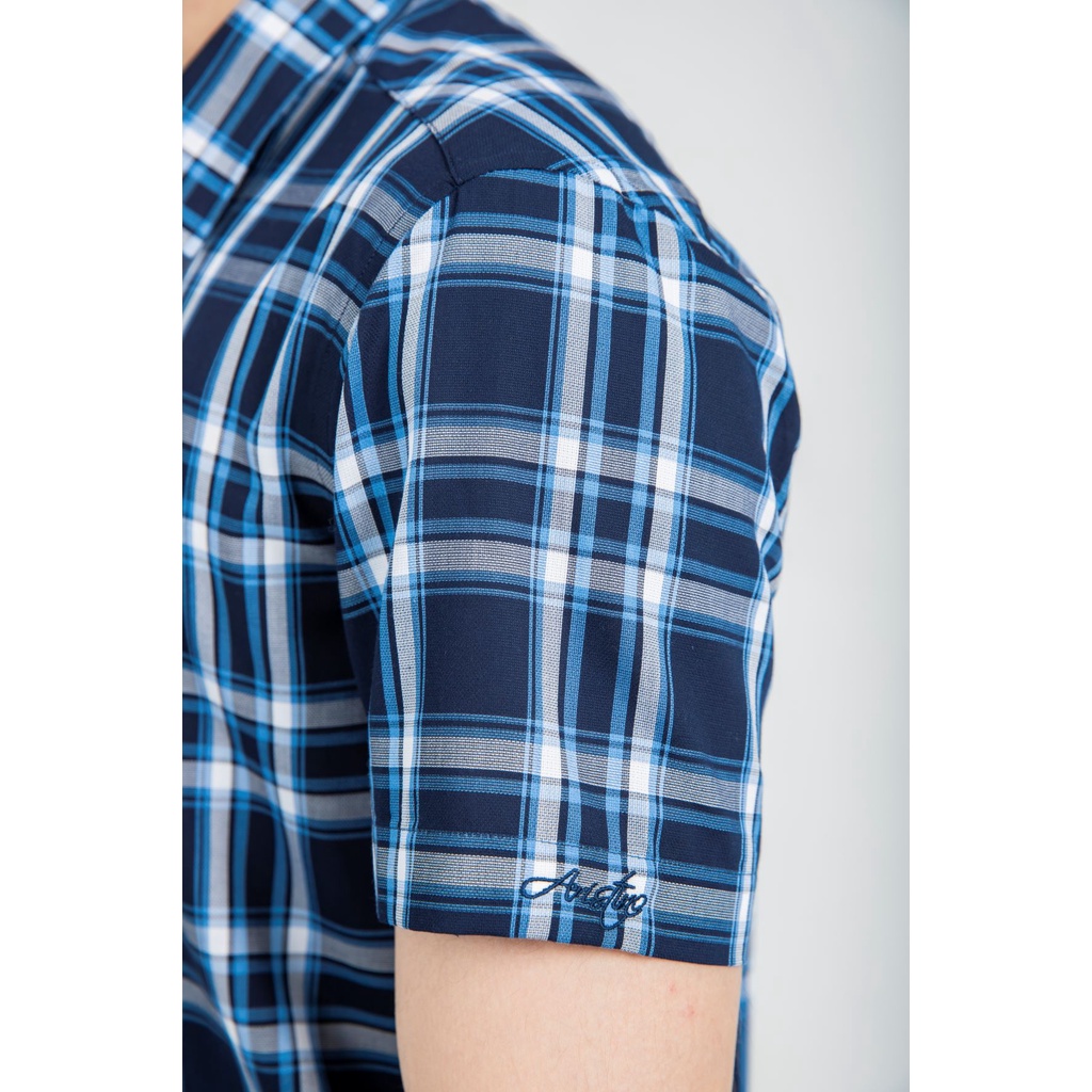 Áo sơ mi nam ngắn tay ARISTINO dáng ôm nhẹ regular fit tà lượn - ASS169S1