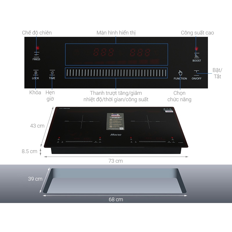 Bếp từ đôi Sunhouse Mama MMB9301 đặt âm