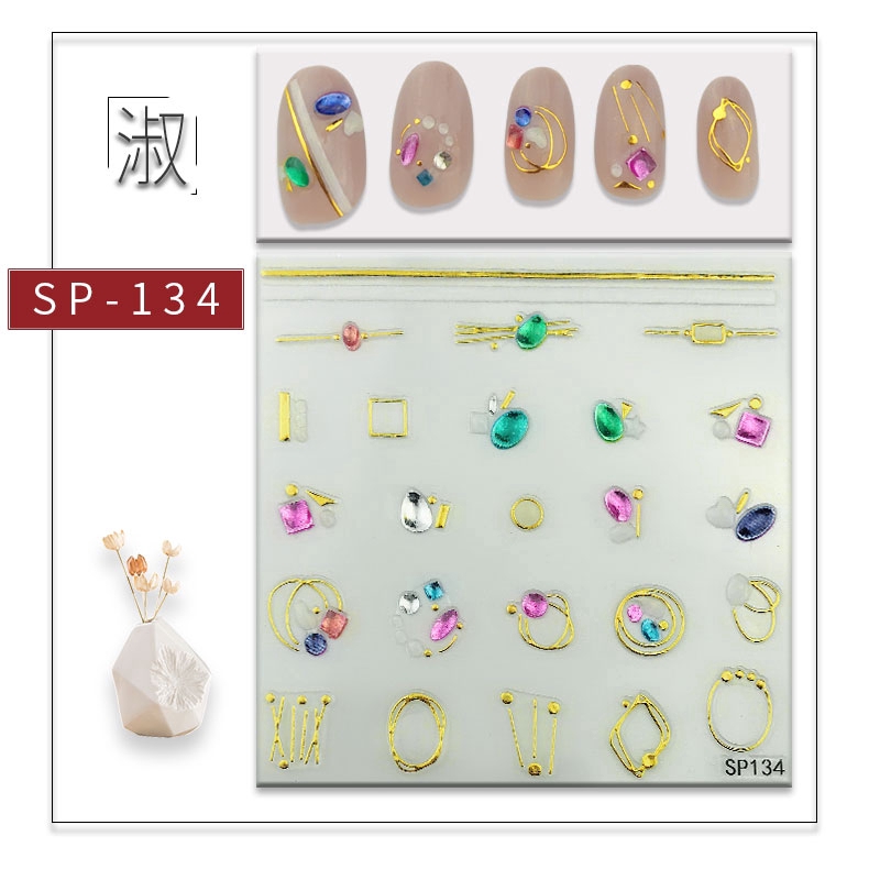 Pha lê đá 3D dán móng tay màu laser trang trí nghệ thuật bắt mắt