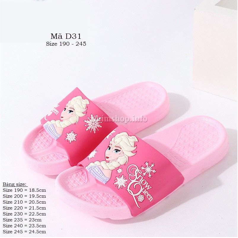 Dép bé gái - Dép công chúa elsa Frozen cho bé gái 6 tuổi trở lên có size to cho mẹ D31