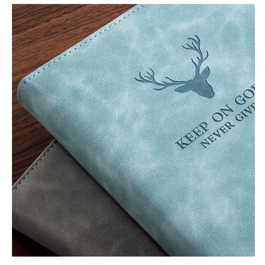 Sổ tay A5 100GSM 360 trang  ghi chép planner - bullet journal bìa da PU vintage - mẫu hươu chính hãng cao cấp