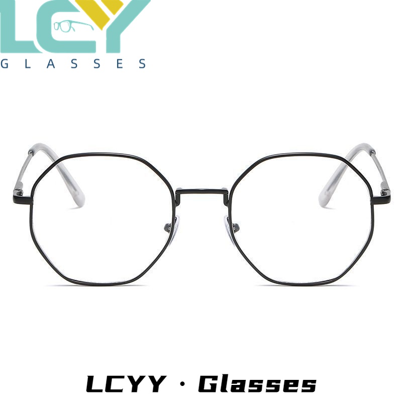 Mắt Kính Gọng Đa Giác Chống Ánh Sáng Xanh # 0°-6.0° Điểm / 3003