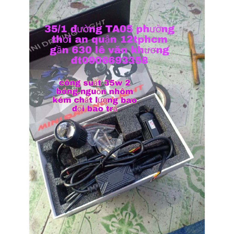 đèn trợ sáng bi cầu mini loại 1 nguồn nhôm driver rời siêu sáng
