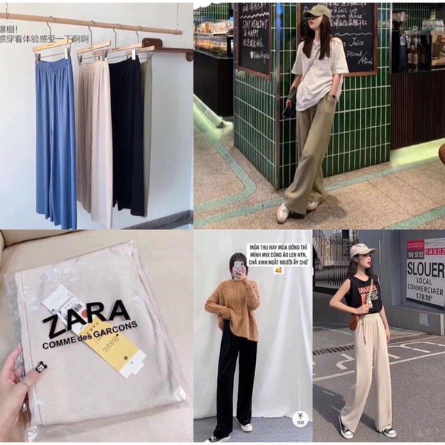 QUẦN CULOTTES SUÔNG Z.ARA mẫu mới tinh 2021 - Quần ống rộng lưng cao dáng dài