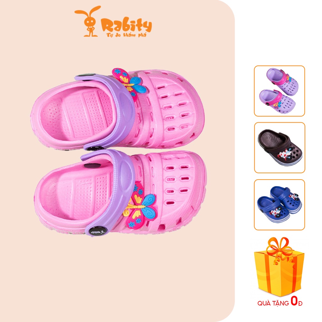 Dép sục crocs cho bé RABITY có quai chống trượt nhẹ chân họa tiết ngộ nghĩnh 3213.3216