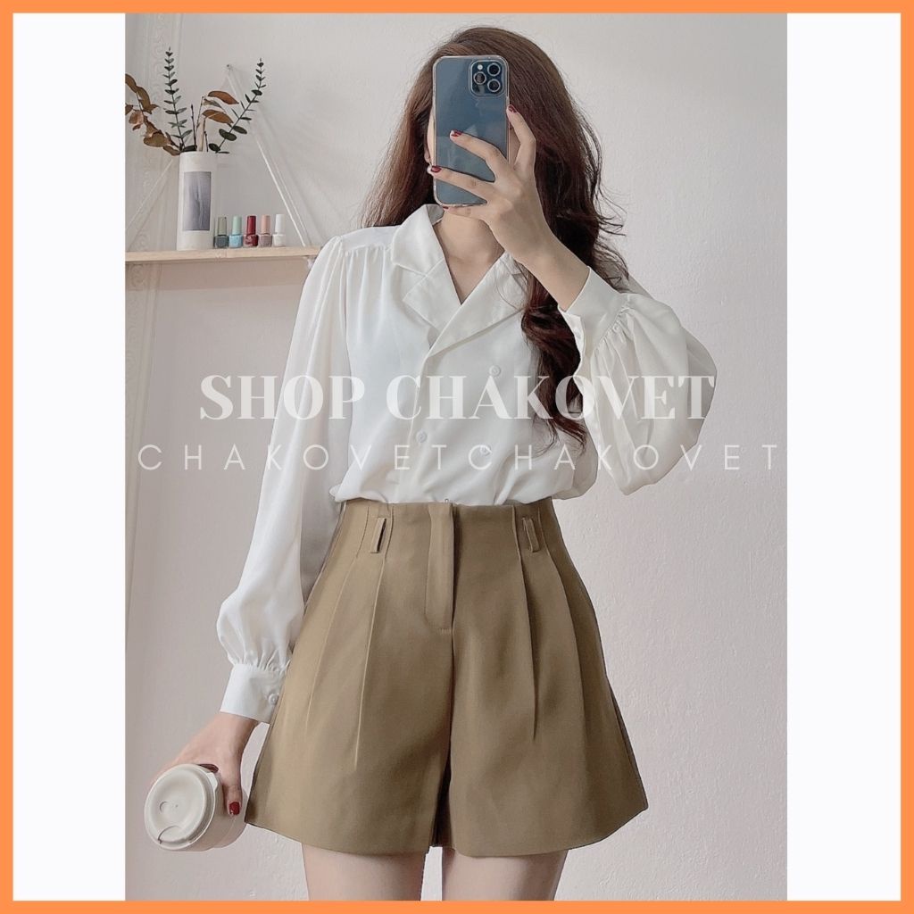 Sơ mi trắng tay dài Chakovet CKA848, kiểu áo nữ công sở cá tính