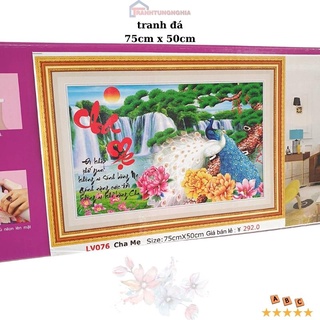 Tranh đính đá cha mẹ LV076 (75cm x 50cm)
