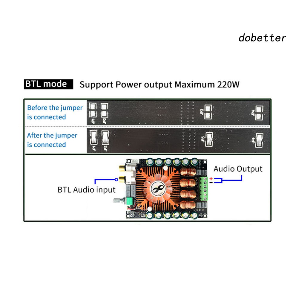 Bảng mạch khuếch đại âm thanh hifi 2.0 kênh dh_tda7498e btl class-d