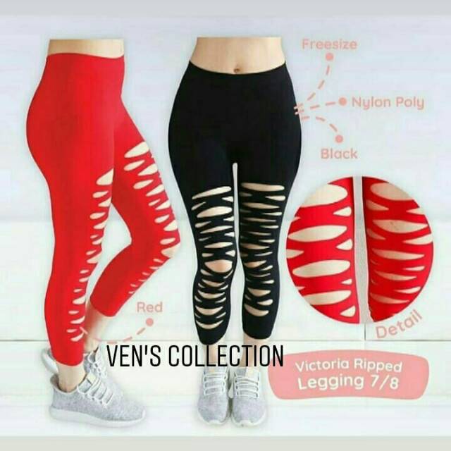 Victoria Quần Legging Rách 7 / 8 / 8 Tập Gym