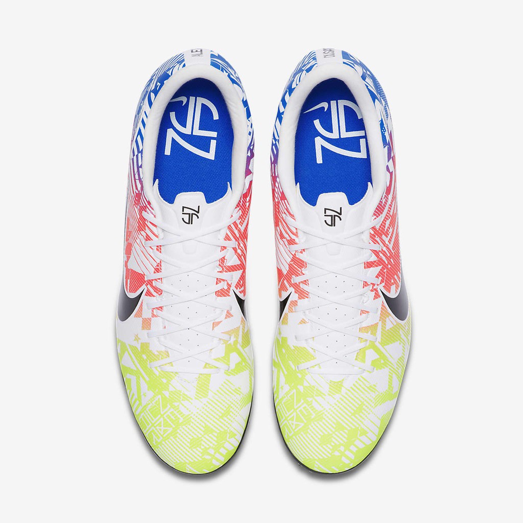 Giày Đá Bóng Nike Mercurial Vapor XIII Academy Neymar TF – White/ Black/ Racer Blue