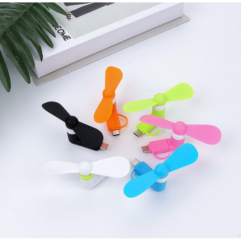 [Mã ELORDER5 giảm 10K đơn 20K] Quạt 2 cánh nhỏ gọn , chân cắm micro và Lighting | BigBuy360 - bigbuy360.vn