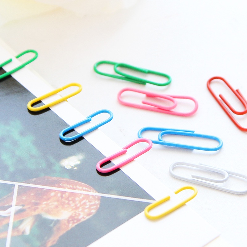 Penlab 100 Cái Kẹp Giấy Nhiều Màu Cho Kẹp Tài Liệu 3# Kẹp Đánh Dấu Trang Sách Bằng Kim Loại Màu Bạc C6637