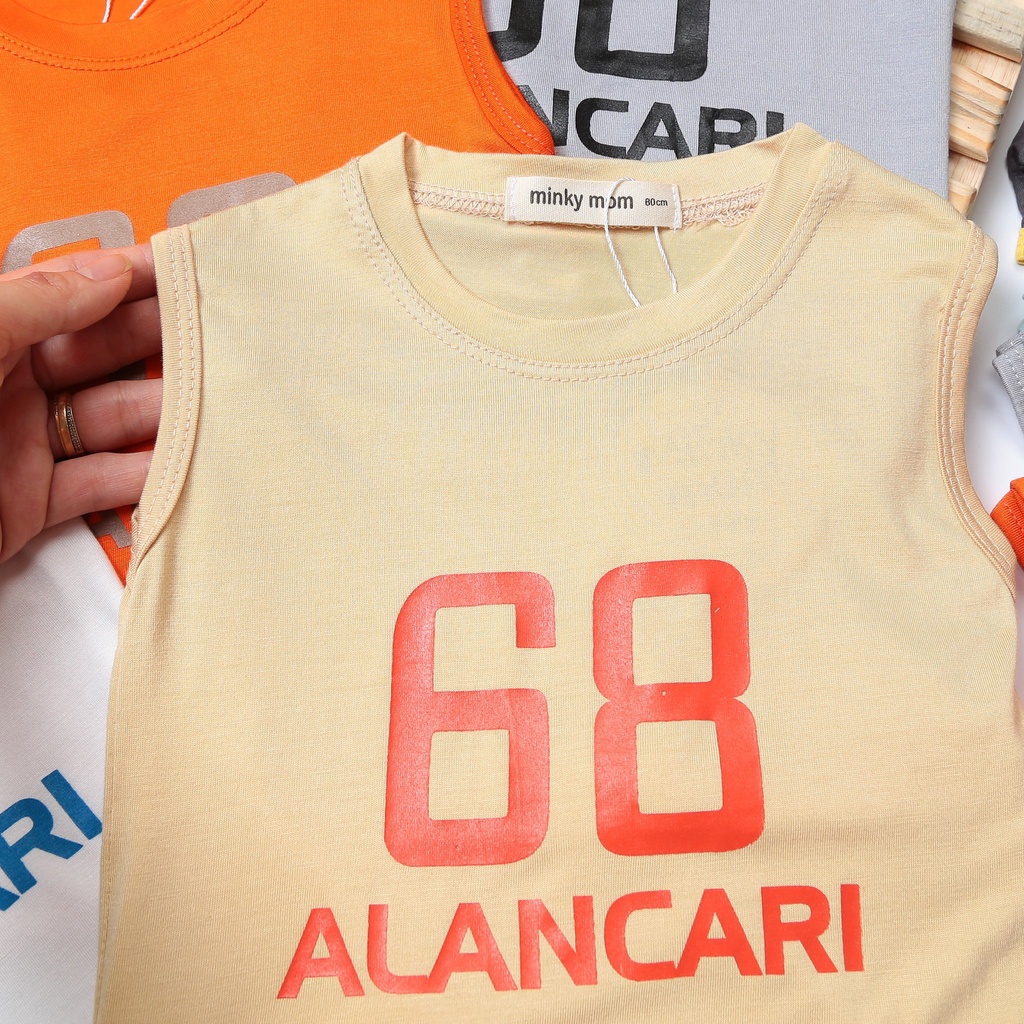 Bộ sát nách thun lạnh minkymom mẫu in số cho bé