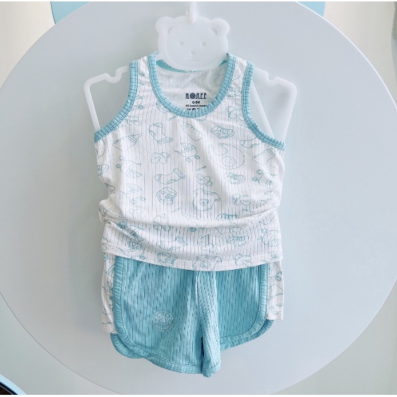 Bộ ba lỗ Modal in họa tiết cho bé từ 9 tháng