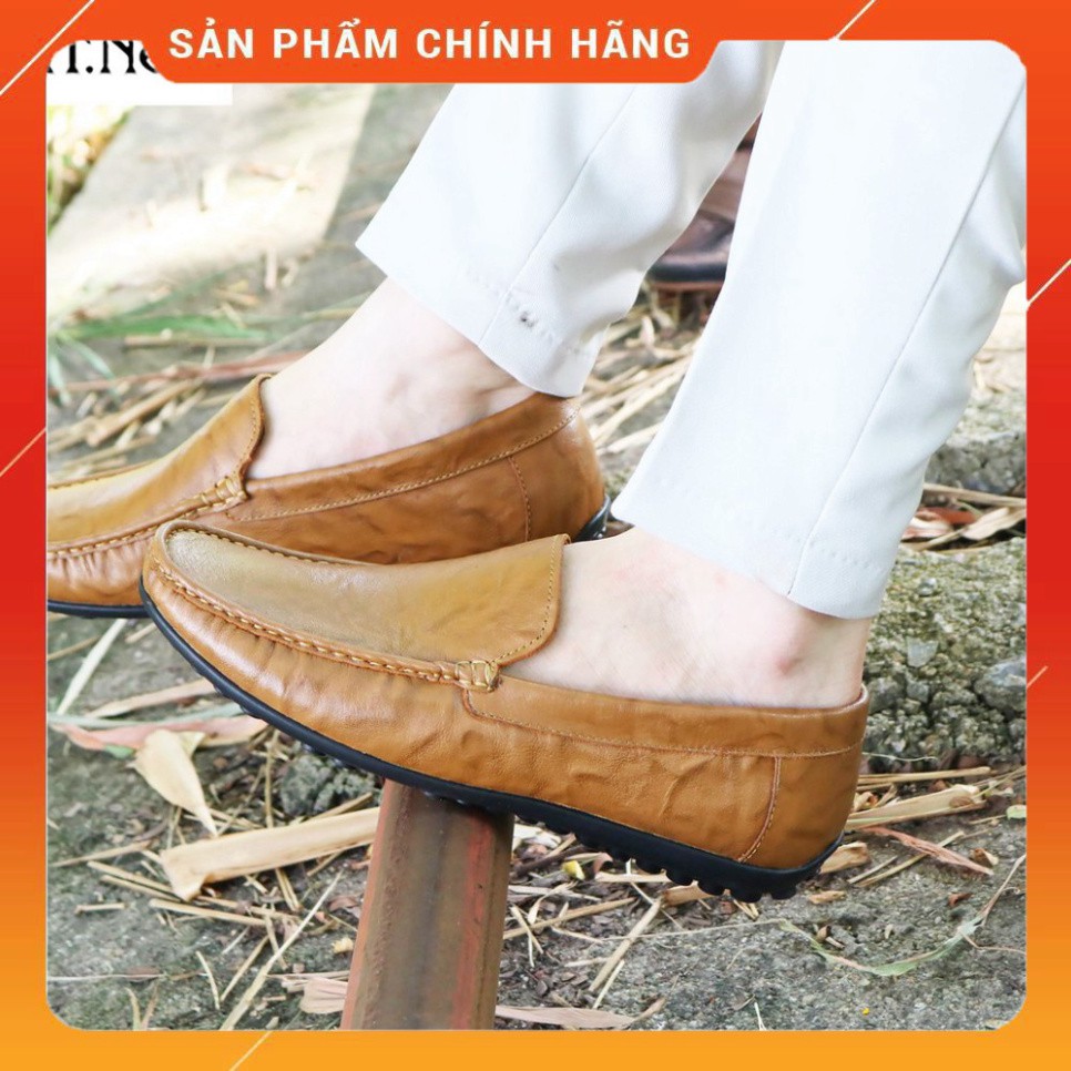 giày mọi nam da bò cao cấp màu vàng (gm60-va)