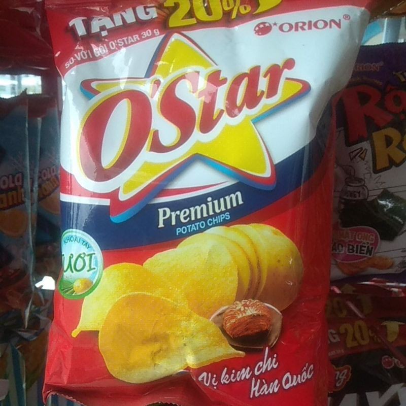 Sét 2 gói snack O'star vị kim chi Hàn Quốc gói 36g