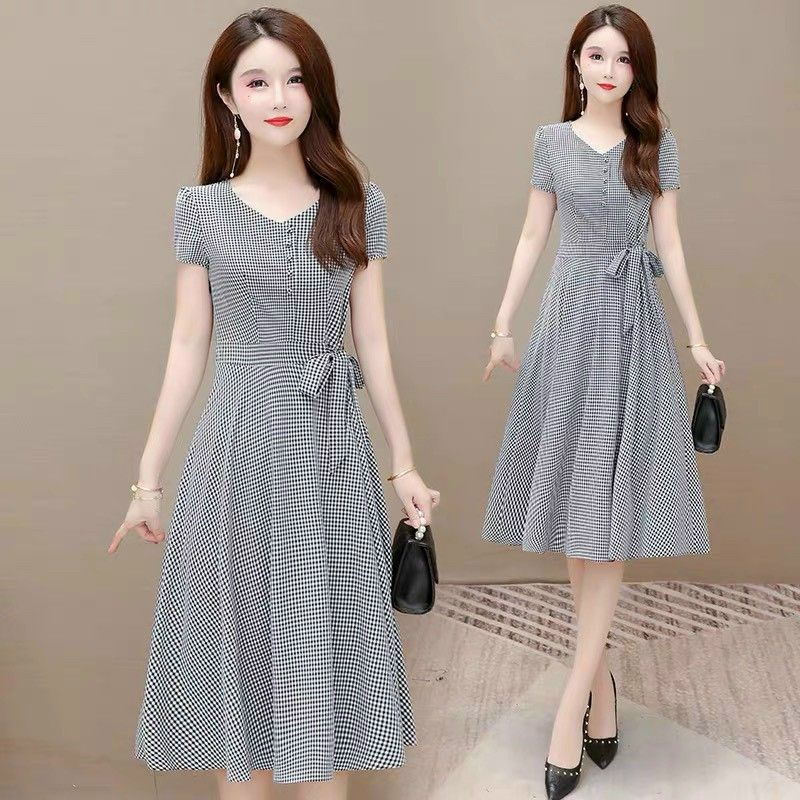 Váy đầm xòe dự tiệc sọc caro sang trọng bigsize giá rẻ  đẹp mẫu mới siêu hot