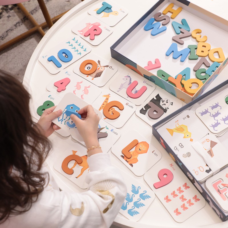 Bộ Giáo Cụ Montessori Bảng Chữ Cái Bằng Gỗ Và Hình Con Vật