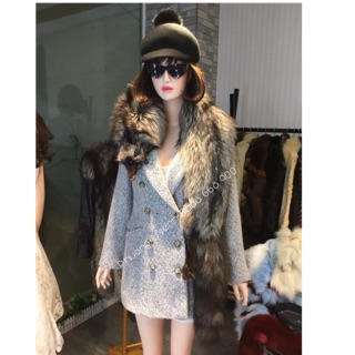 Khăn choàng cáo bạc nguyên con