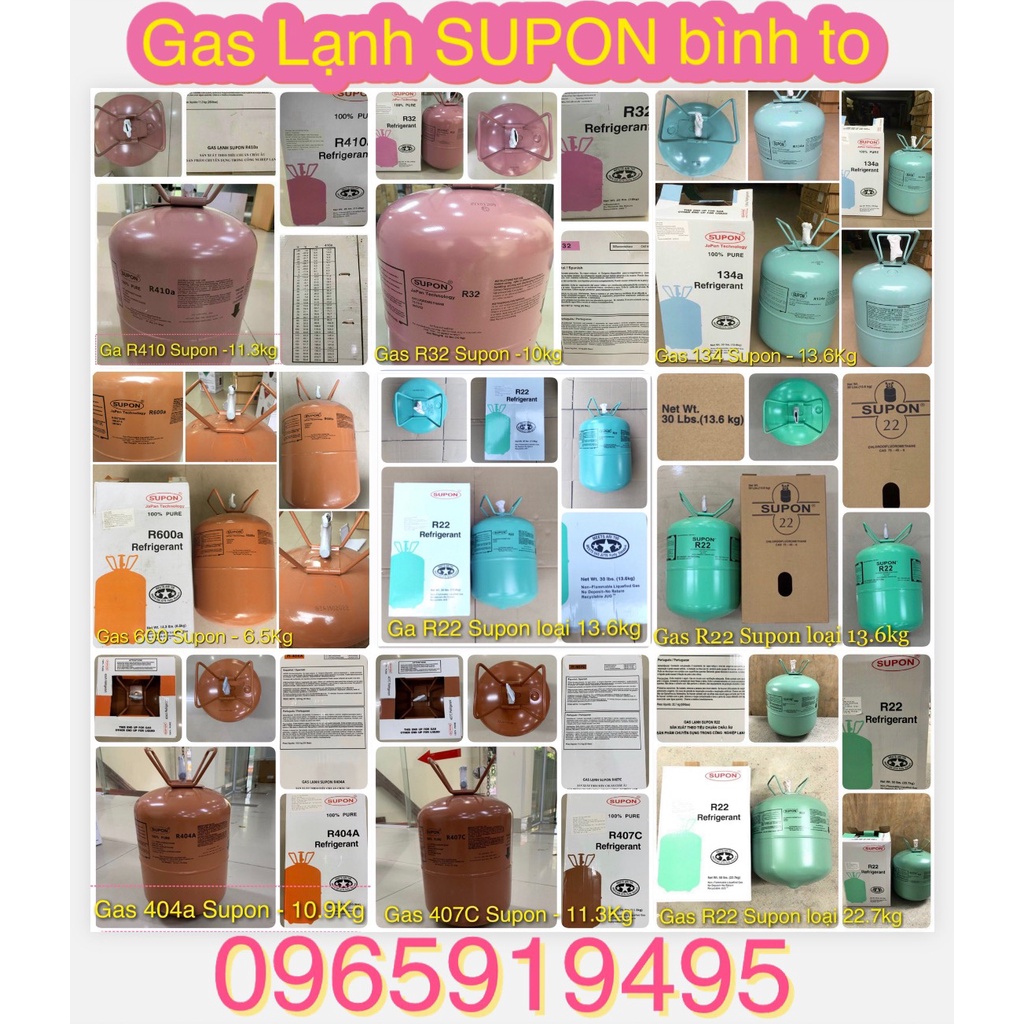 Gas lạnh - Môi chất lạnh các loại bình to R22 R32 R134a R404A R407C R410a - Ga 22 32 134 404 407 410