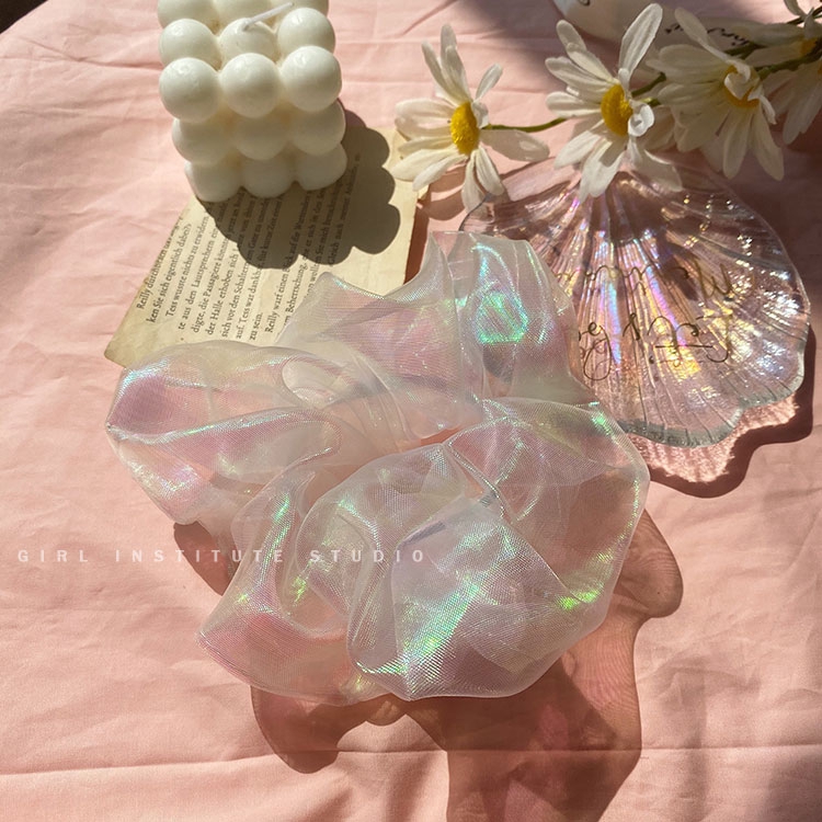 Dây buộc tóc đuôi ngựa bằng cao su bọc Organza lấp lánh dễ thương cho nữ | BigBuy360 - bigbuy360.vn