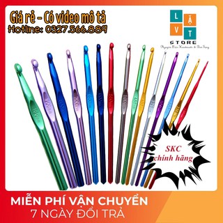 [SKC tool] 14 Size dụng cụ móc sợi len, đan len hàng SKC chính hãng dài 15cm bằng nhôm - Crochet hook