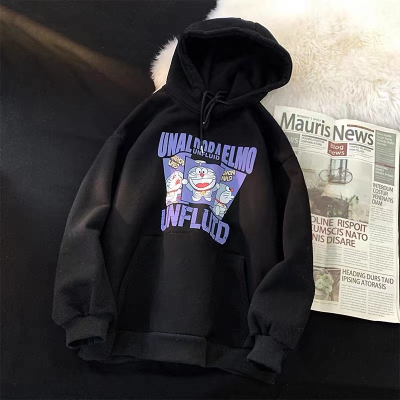 Áo Hoodie Tay Dài Oversize In Họa Tiết Hoạt Hình Nhật Bản Thời Trang Unisex 2022