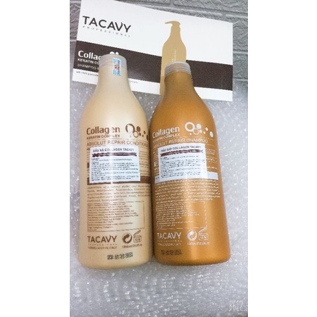 Dầu gội xả Tacavy chính hãng 1000ml phục hồi tóc hư tổn chống rụng tóc hương thơm