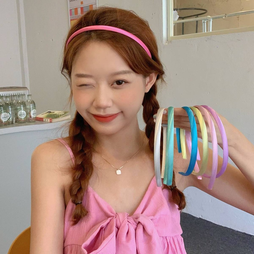 Băng đô bản mỏng màu kẹo phong cách Hàn Quốc cho nữ