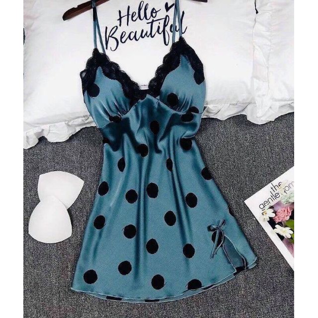 Váy ngủ Bi satin lụa hàng bán shop cao cấp