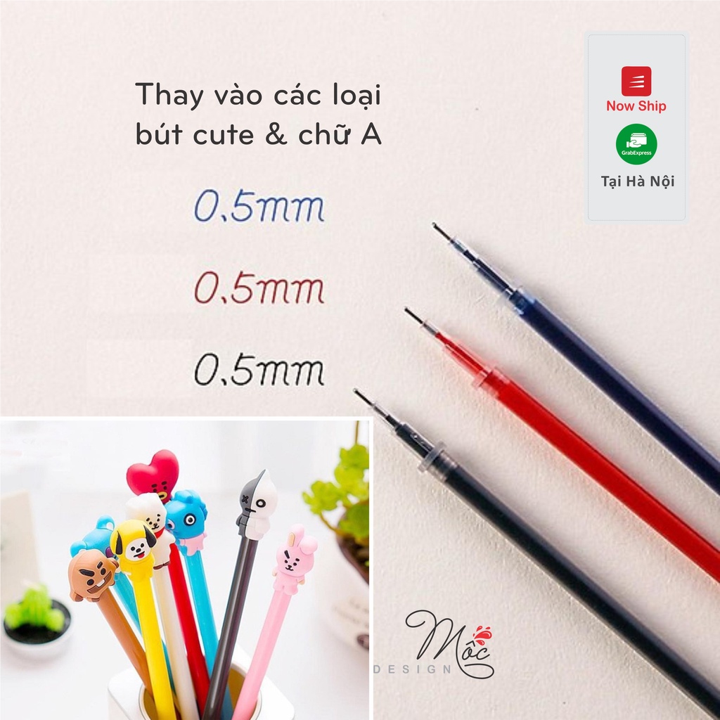 Set 2c ruột bút gel thay vào bút Cute và chữ A