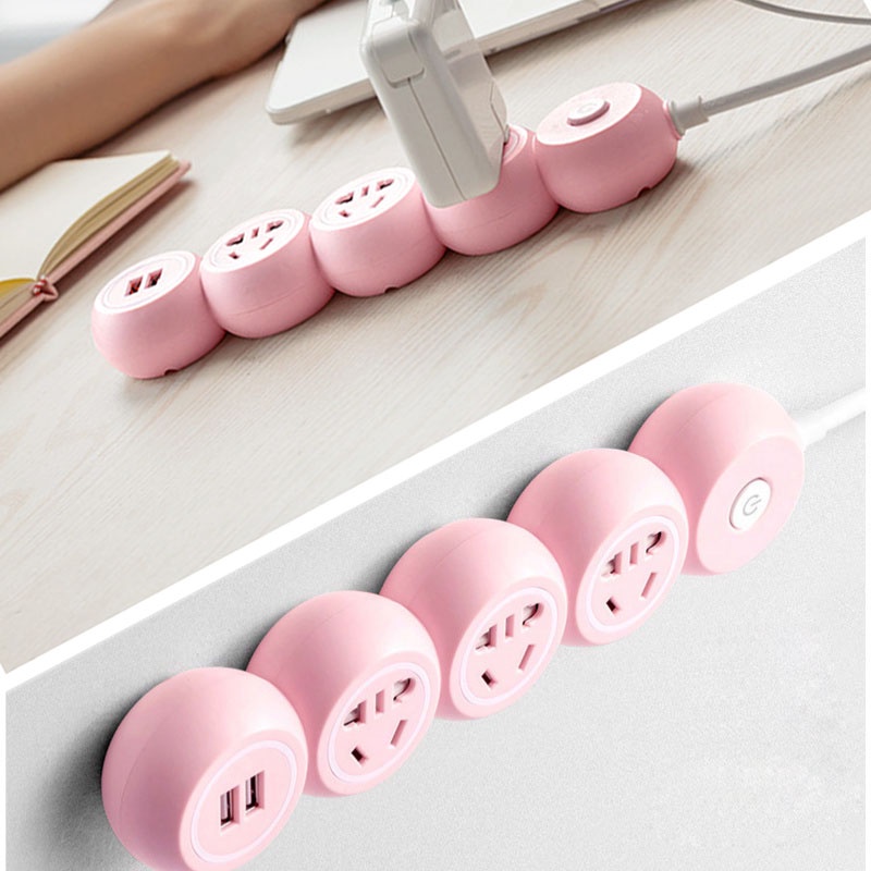 Ổ Cắm Điện Thông Minh Đa Năng Chống Giật, Tích Hợp 2 Cổng Cắm Sạc USB Tiện Lợi Hình CON SÂU VERSION 5 - Gia Dụng Tý Tẹo