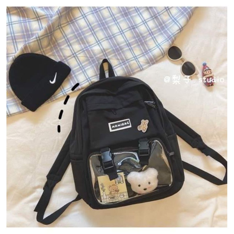 Balo gấu dù phối túi trong