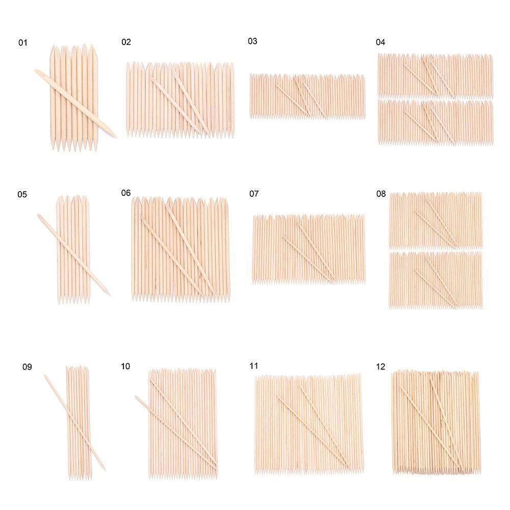 Set 10 / 30 / 50 / 100 Que Gỗ Hai Đầu Màu Cam Chuyên Dụng Cho Trang Trí Móng Nghệ Thuật