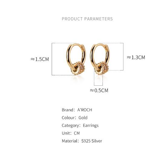 Khuyên tai bạc Ý s925 vòng tròn nhỏ G4500 - AROCH Jewelry