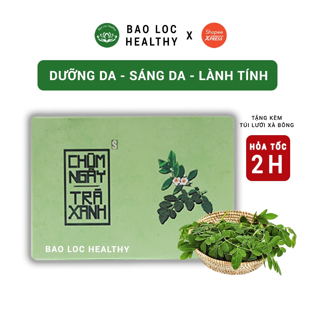 Xà Bông Chùm Ngây Trà xanh Sinh Dược - 100% Thiên Nhiên Xà Bông Sáng Da,Ngừa Mụn.