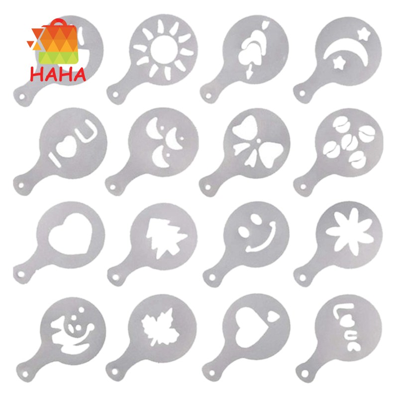 32Pcs/Set Coffee Stencils Drawing Die Tools Model for Coffeeware