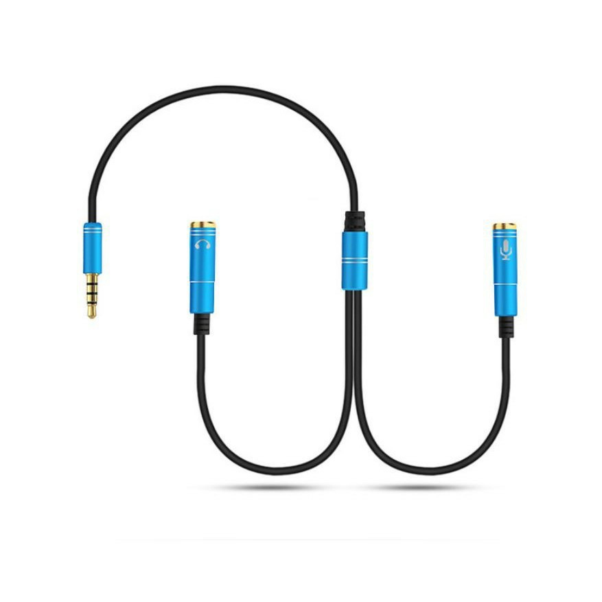 Cáp Chia 2 Tai Nghe, Cáp Chia 2 Cổng 3.5mm Dây Chia Từ 1 Ra 2 Tai Nghe Đầu Nhôm Jack Cắm 3.5Mmm