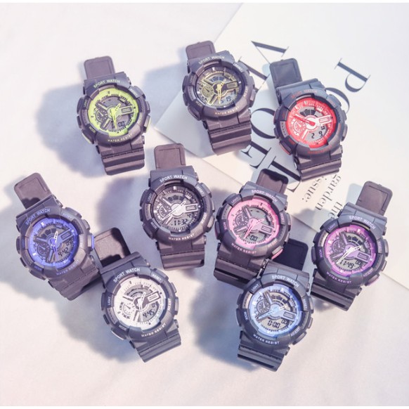 [Mã FAMAYFA2 giảm 10K đơn 50K] Đồng hồ nữ SPORT 2 điện tử chạy full kim và điện tử dây cao su siêu bền chống nước tốt | BigBuy360 - bigbuy360.vn