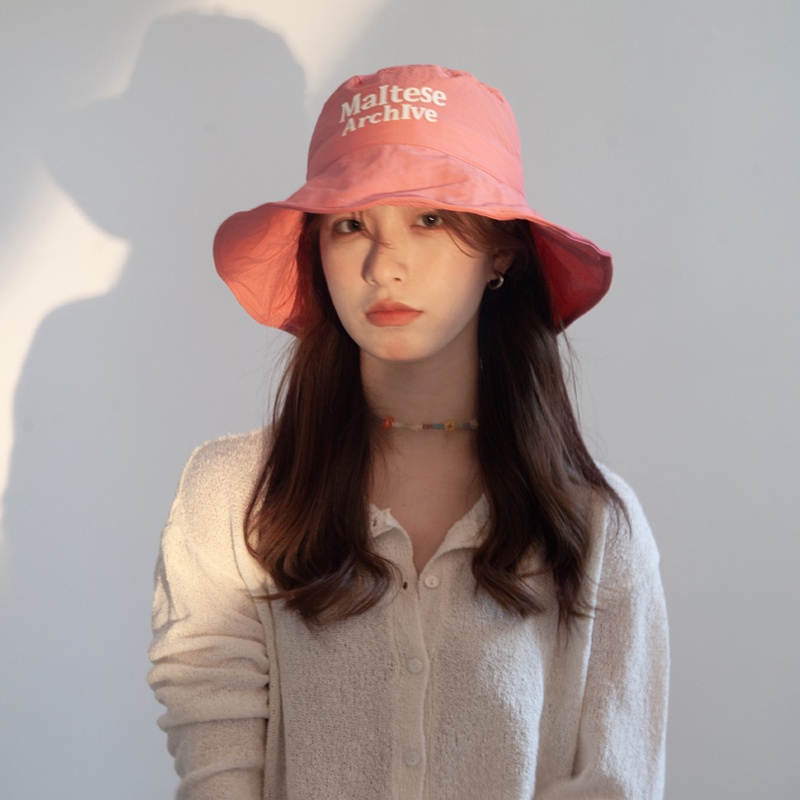 Mũ bucket mỏng rộng vành nhanh khô họa tiết chữ cái phong cách Nhật Bản thời trang mùa hè cho nữ