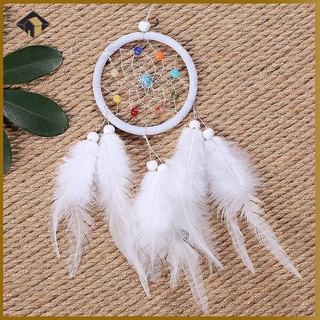 Lưới giấc mơ Dreamcatcher lông vũ đính hạt màu
