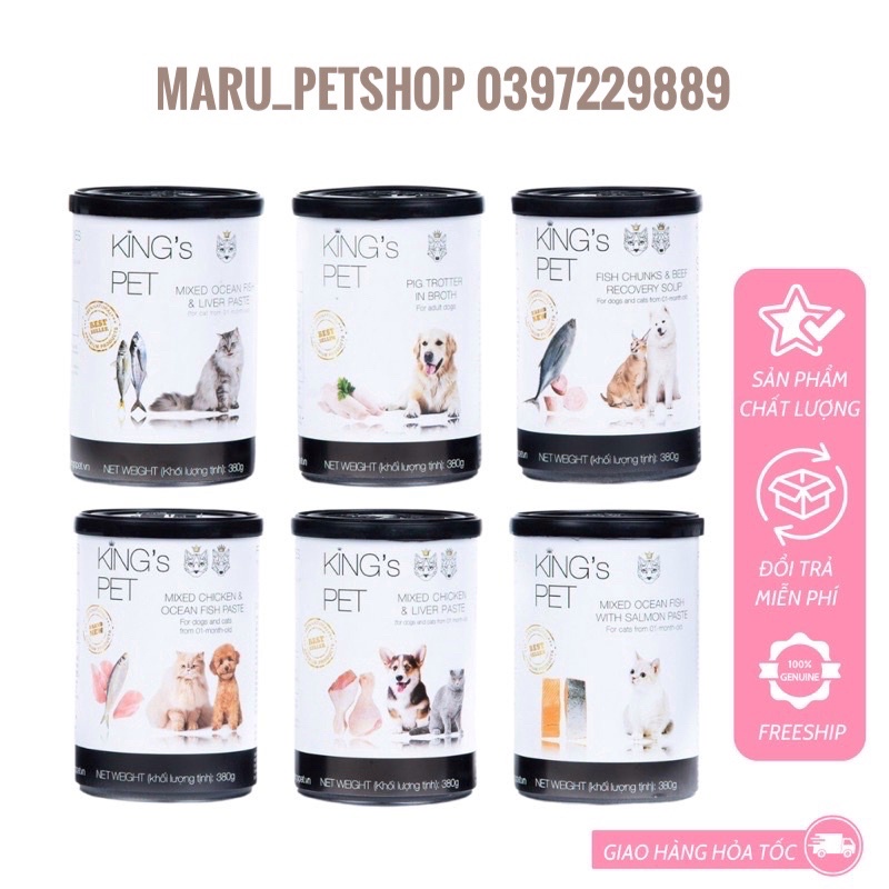 Pate king pet cho chó mèo mọi lứa tuổi lon 380g