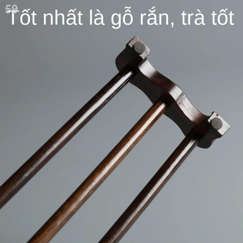 Đánh giá cao đỡ cốc trà bằng gỗ mun Rosewood tre Phụ kiện Kung Fu với đạo lưu trữ và cống rắn không trận đấuX